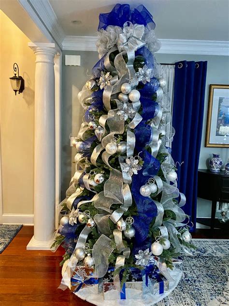 blue and silver christmas tree toppers|More.